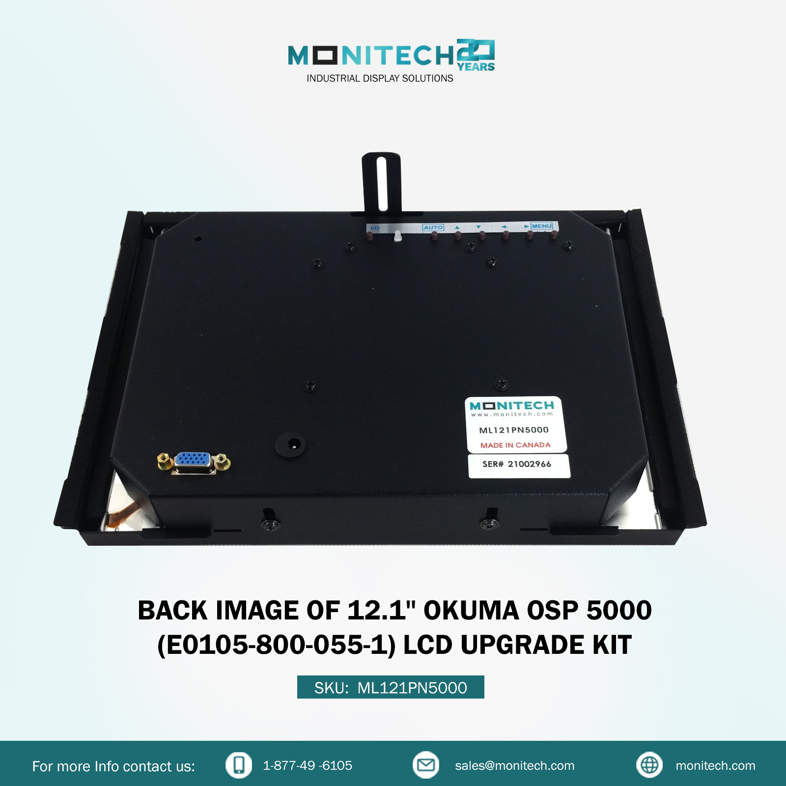 Okuma OSP 5000 LCD Upgrade Kit (E0105-800-055-1) 2 OKUMA OSP 5000 LCD Upgrade Kit Back