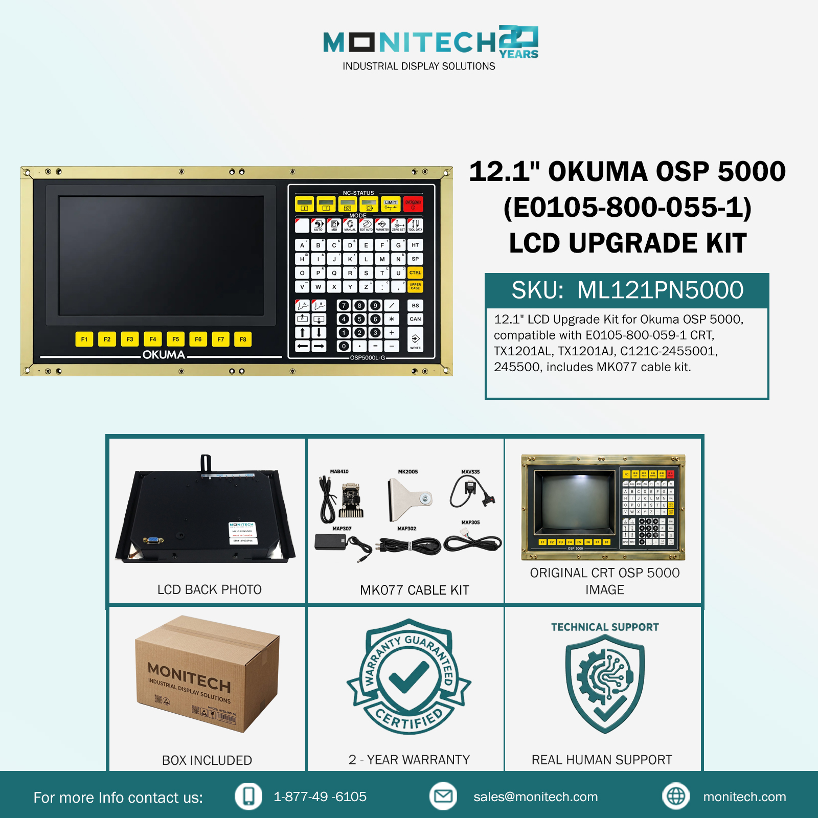 Okuma OSP 5000 LCD Upgrade Kit (E0105-800-055-1) 1 OKUMA OSP 5000 LCD Upgrade Kit
