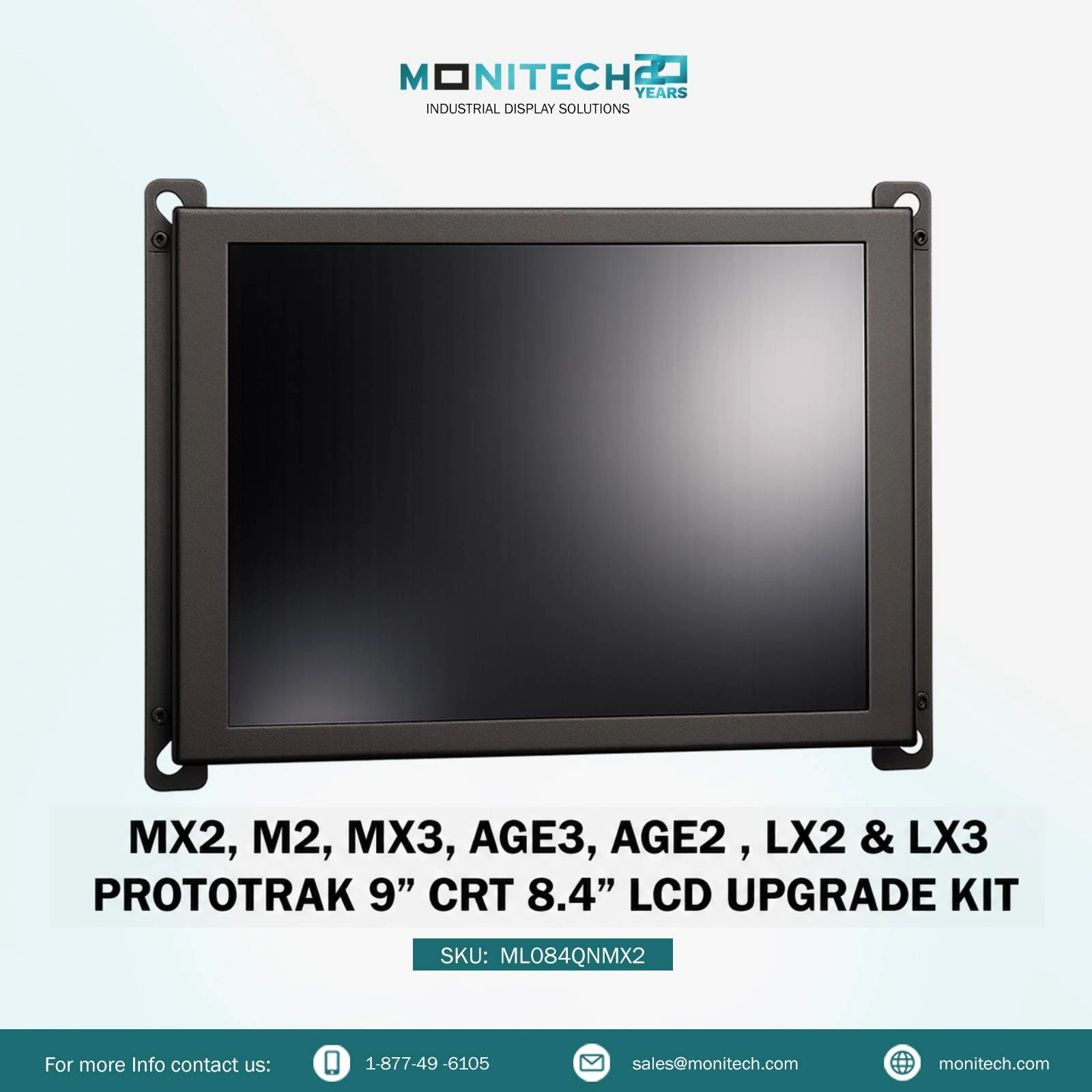 ProtoTRAK LCD for MX2, MX3, A.G.E. 3, A.G.E. 2, LX2, LX3 2 Prototrak LCD Upgrade Kit MX2 M2 MX3 AGE3 AGE2 LX2 LX3