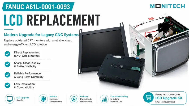 Fanuc A61L-0001-0093 LCD Replacement: A Smarter Upgrade for Aging CNC CRT Displays 1 Fanuc A61L-0001-0093 LCD Replacement